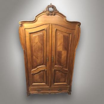 Wardrobe - walnut veneer, brass - 1880